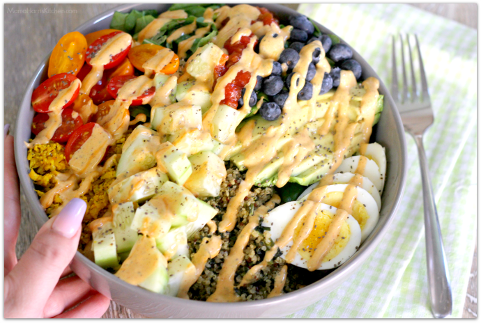 Quinoa Veggie Bowl with Chipotle Ranch | Mama Harris' Kitchen