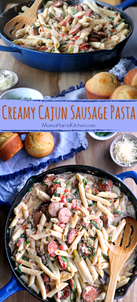 Creamy Cajun Pasta Sausage #OnlyVidalia AD | Mama Harris' Kitchen