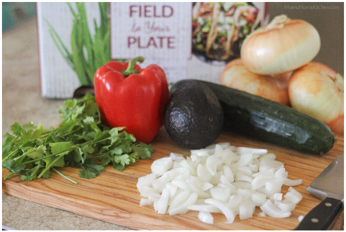 Pan-Seared Shrimp and Veggie Rice Bowl with Vidalia Onions - Mama Harris' Kitchen